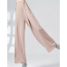 Women Solid Color Tie Waist Casual Swing Pants With Pocket