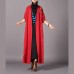 vintage red coats plus size embroidery baggy trench coat vintage side open coats