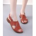 Orange Walking Sandals Genuine Leather Casual  Water Sandals