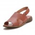 Orange Walking Sandals Genuine Leather Casual  Water Sandals