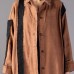 women khaki long coat Loose fitting patchwork pockets outwear New Turn-down Collar long coats